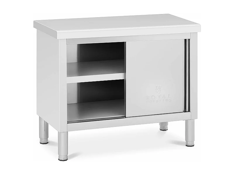 Meuble bas en acier argenté 100 x 50 x 85 cm 14_0005011