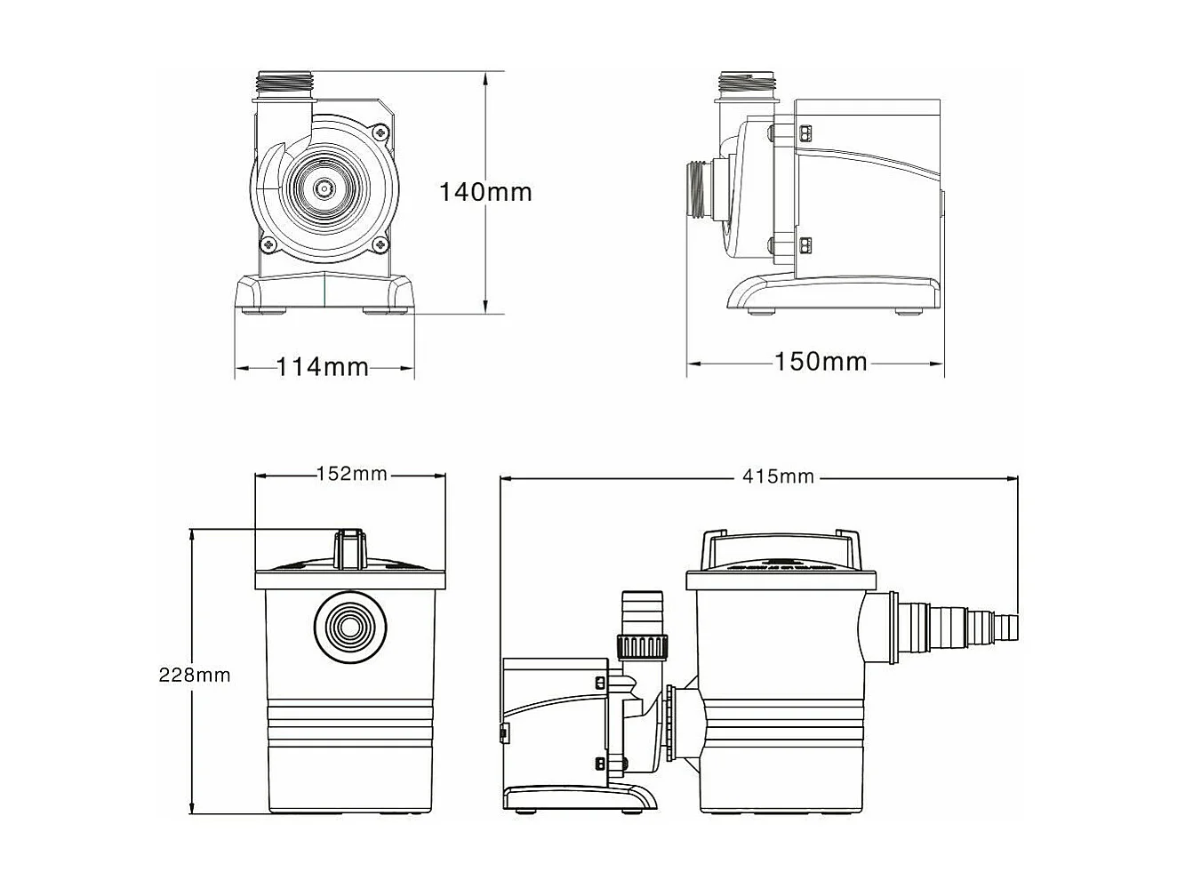 Bomba de piscina 4500 litros por hora circulación 50 vatios con filtro ecológico 16_0001990