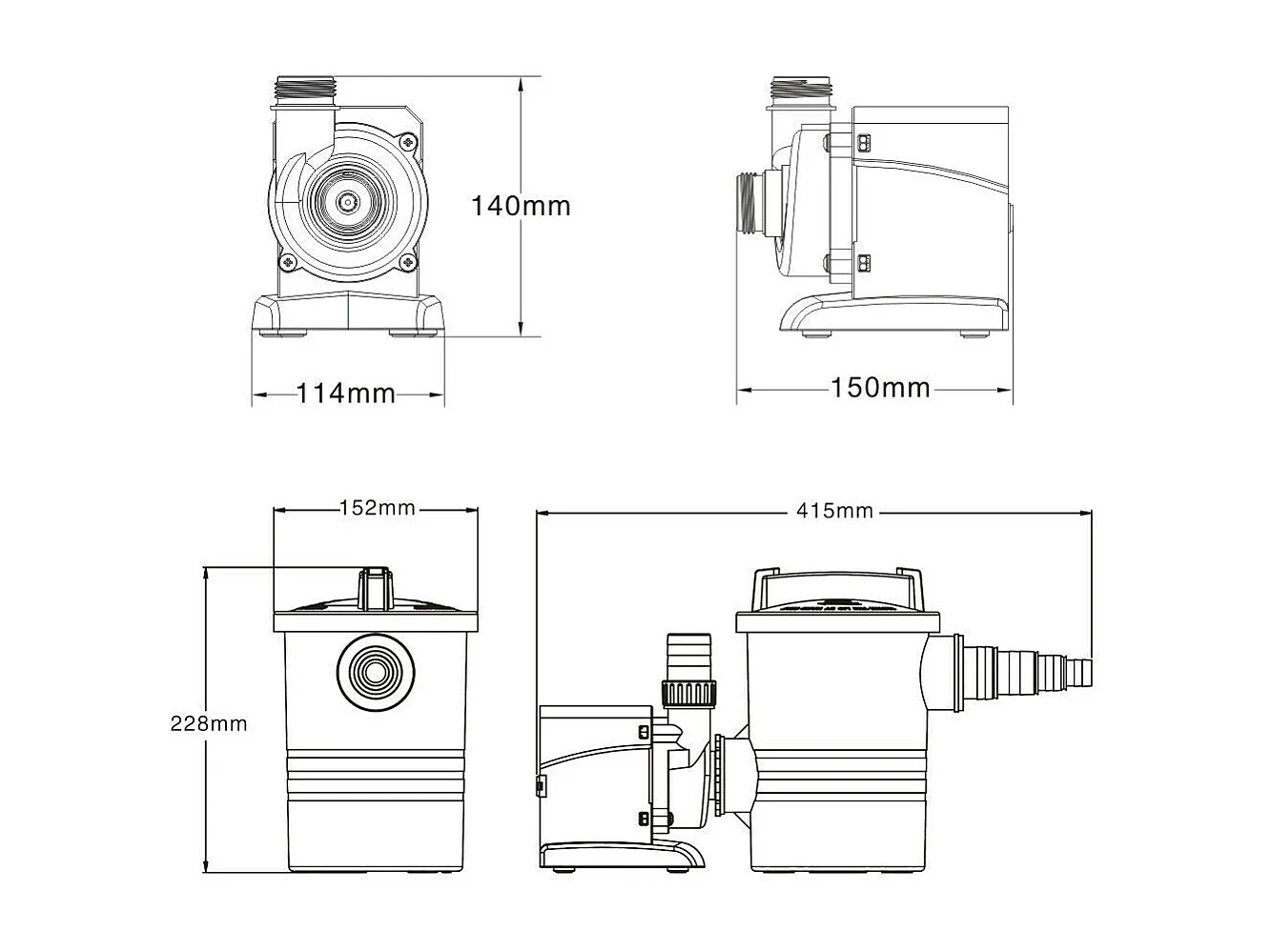 Bomba de piscina 3500 litros por hora 30 vatios bomba de filtración de circulación 16_0002675