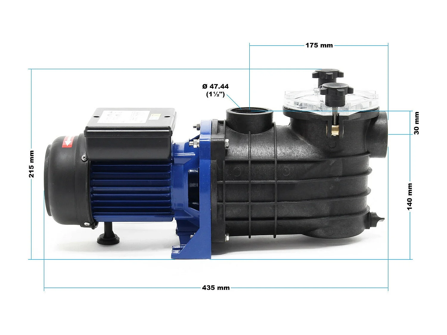 Pompa per piscina 370 watt portata 220 l/min pompa di circolazione 11 mt filtrazione acqua 16_0001985