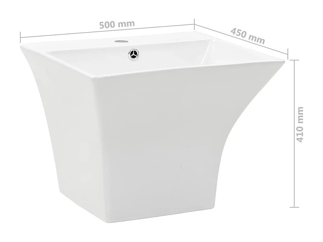 Lavabo mural céramique blanc blanche 50 x 45 x 41 cm 02_0002577