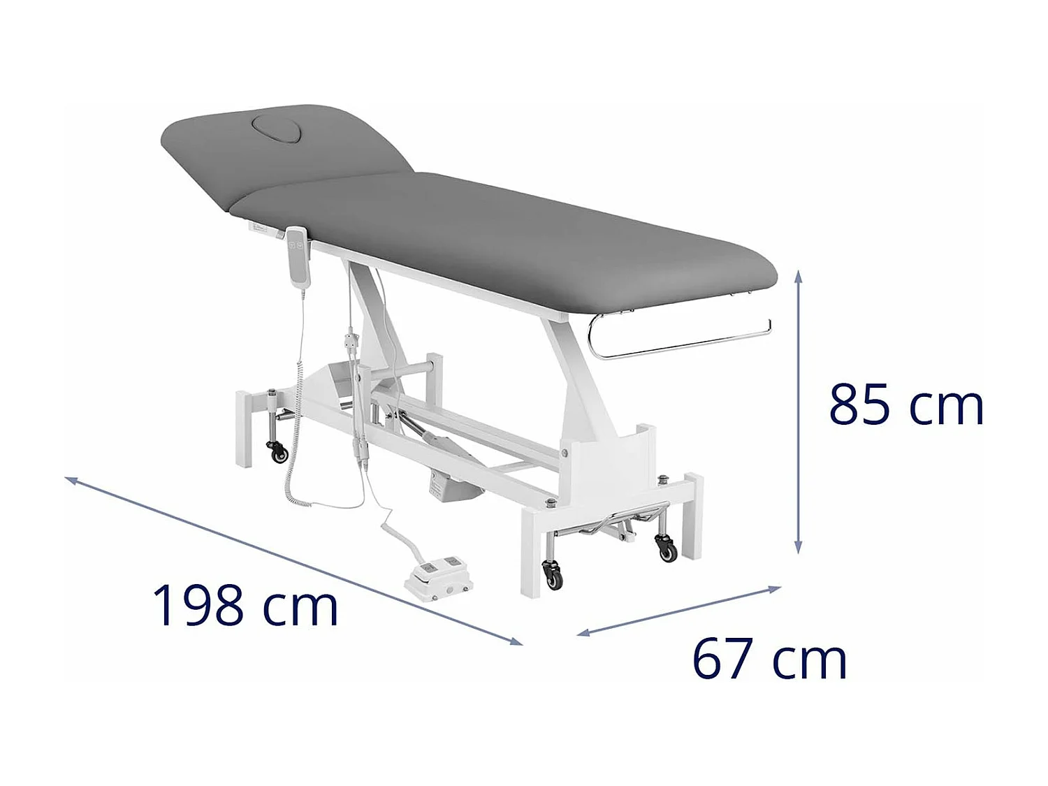 Lettino da massaggio - 1 motore - 200 kg - grigio bianco 14_0007758