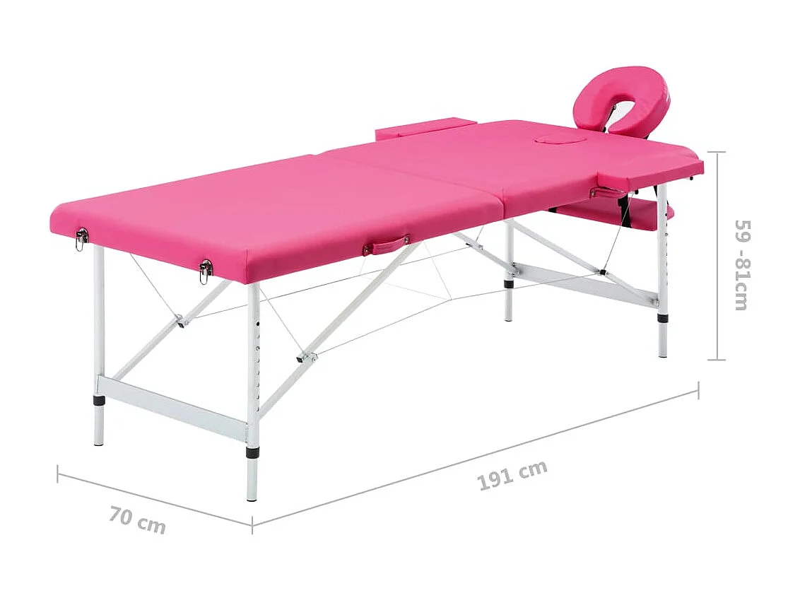 Table de massage pliable argenté 191 x 70 x 59 cm 02_0001809