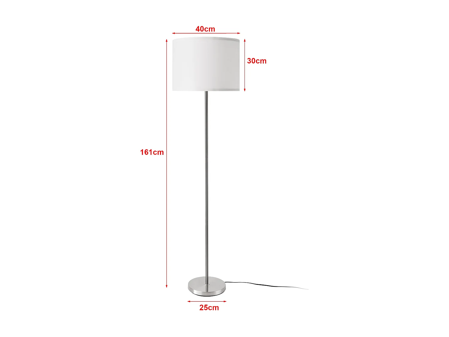 Candeeiro de pé luminária tamworth E27 altura 161 cm branco prateado 03_0007323