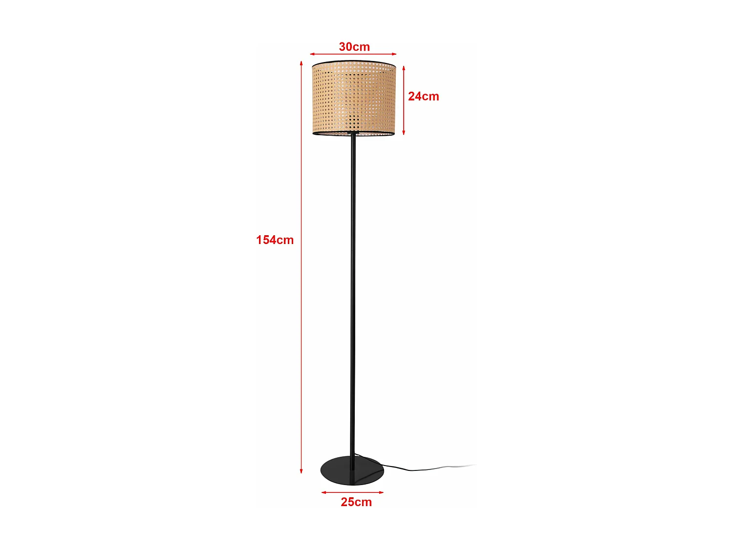 Piantana lampada lampada 154 x 30 cm nero beige 03_0007271