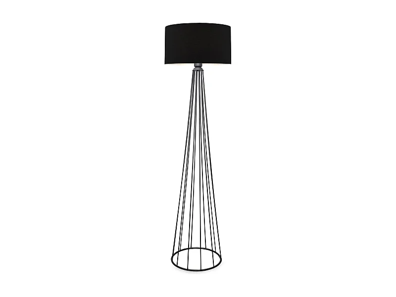 Candeeiro de pé luminária altura 155 cm E27 antracite / preto 03_0007288