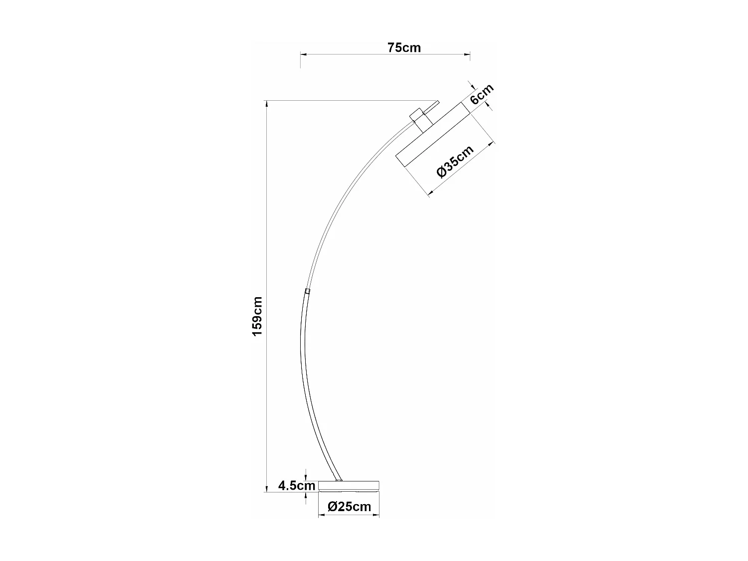 Candeeiro de pé luminária de metal leve 159 x 75 x 35 cm cinza 03_0007318