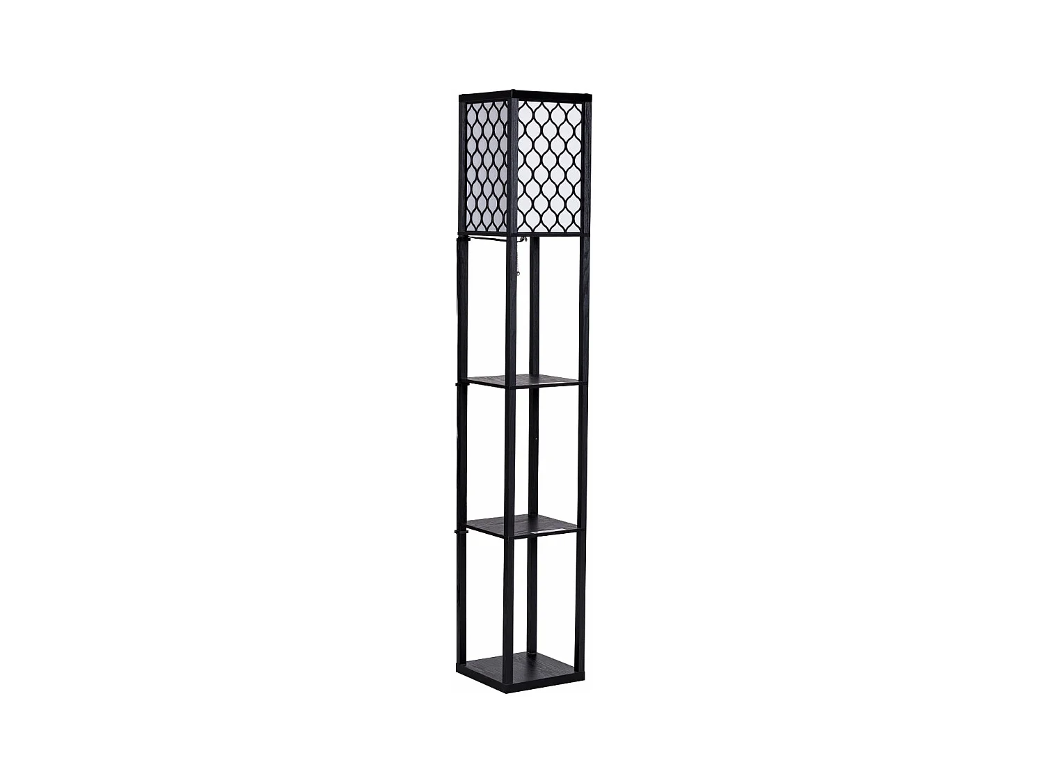 Lampada da terra in legno 1,6 m lampada da soggiorno con 3 ripiani portaoggetti Design scandinavo per camera da letto Lampadina da 40 watt non inclusa 20_0006269