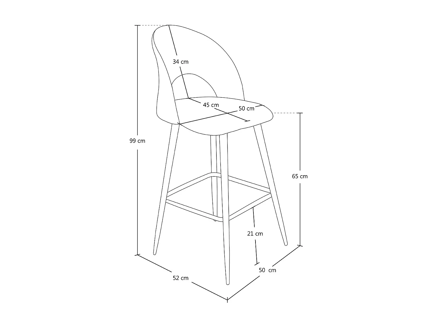 Sgabello cucina imbottito, sgabello alto in velluto verde pistacchio mod. Zoe