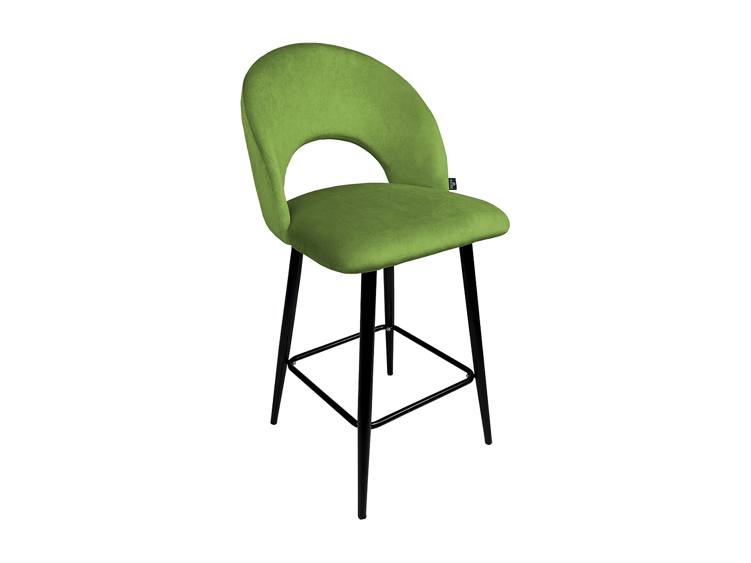 Sgabello cucina imbottito, sgabello alto in velluto verde pistacchio mod. Zoe