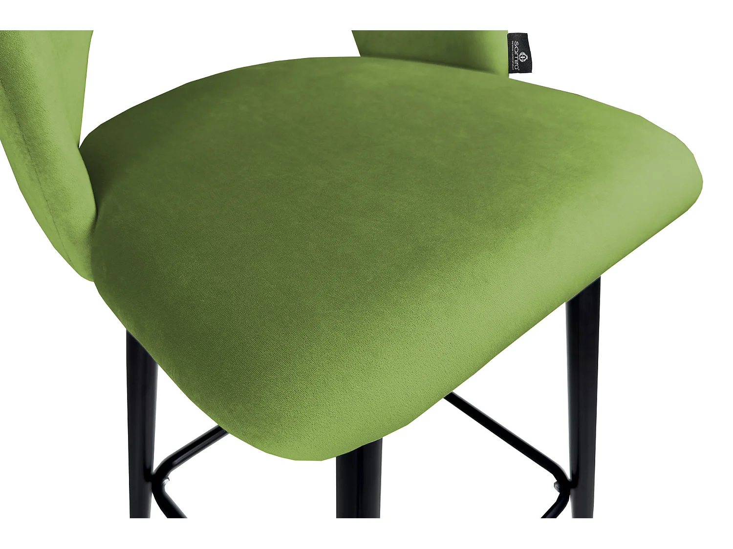 Sgabello cucina imbottito, sgabello alto in velluto verde pistacchio mod. Zoe