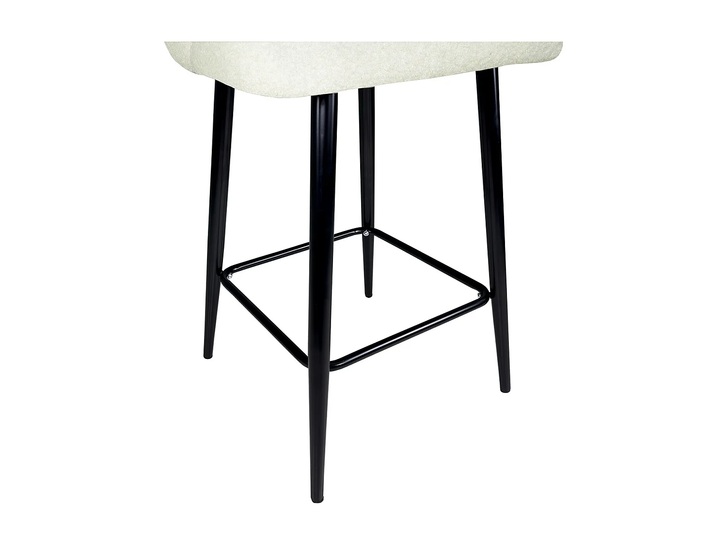 Sgabello cucina imbottito, sgabello alto in tessuto bouclè bianco mod. Zoe