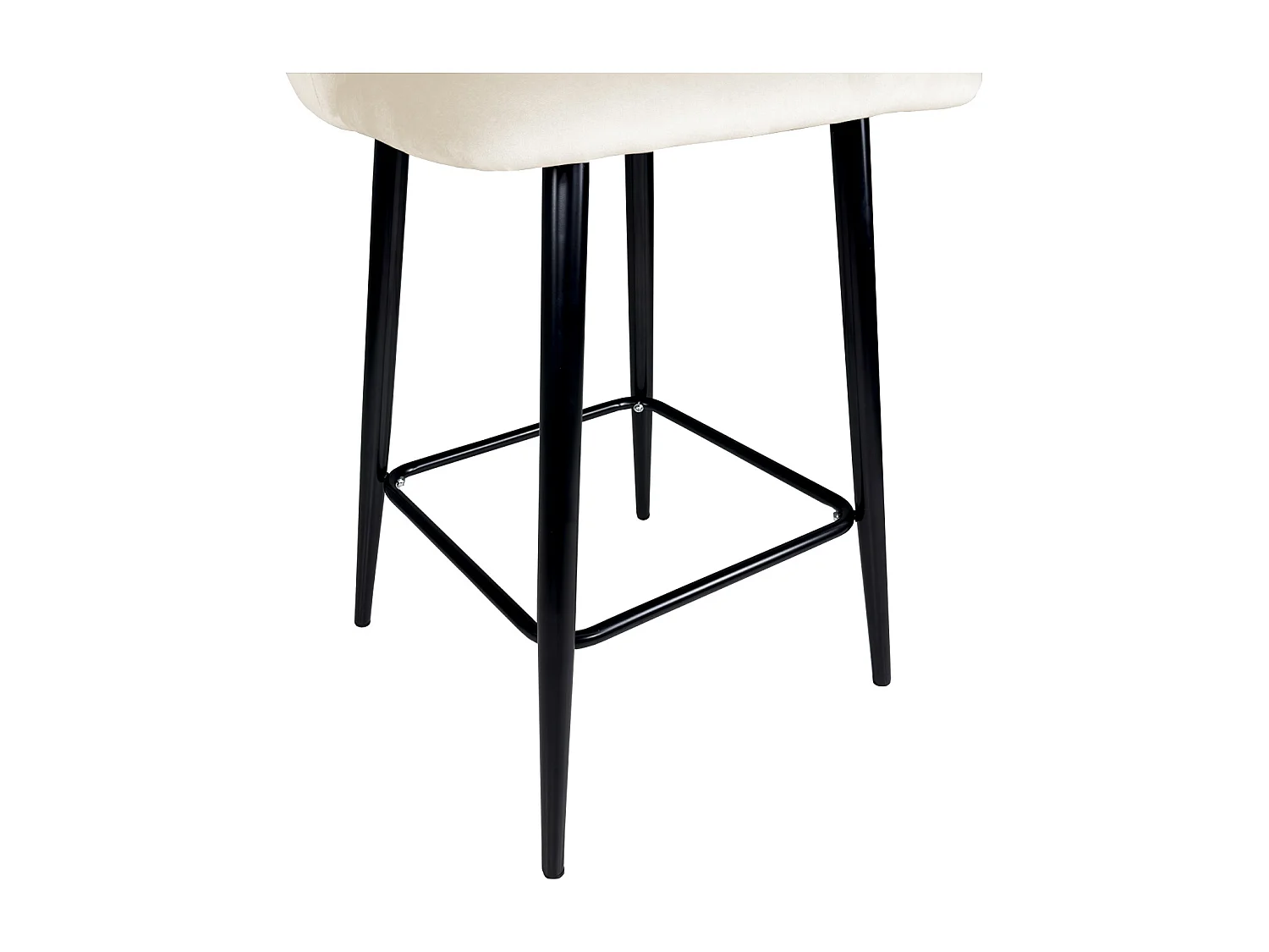 Sgabello cucina imbottito, sgabello alto in velluto beige mod. Zoe