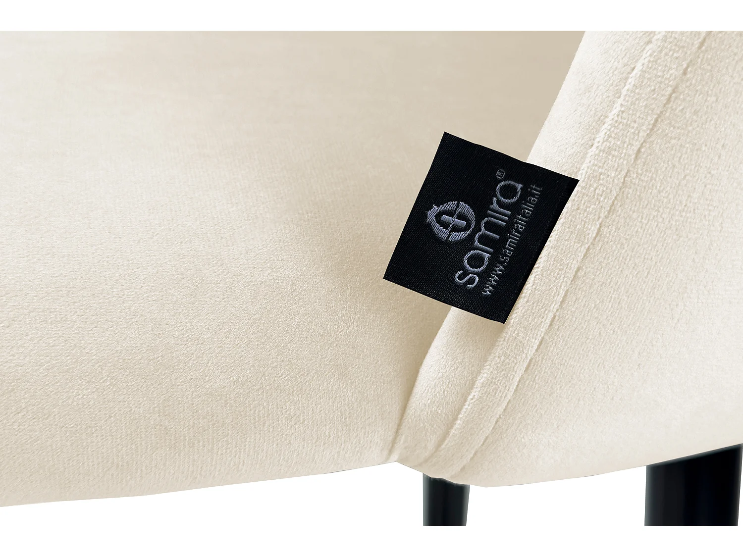 Sgabello cucina imbottito, sgabello alto in velluto beige - Zoe