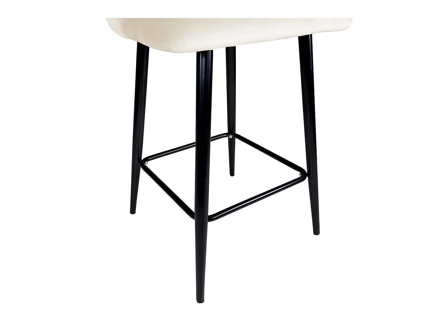 Sgabello cucina imbottito, sgabello alto in velluto beige - Zoe