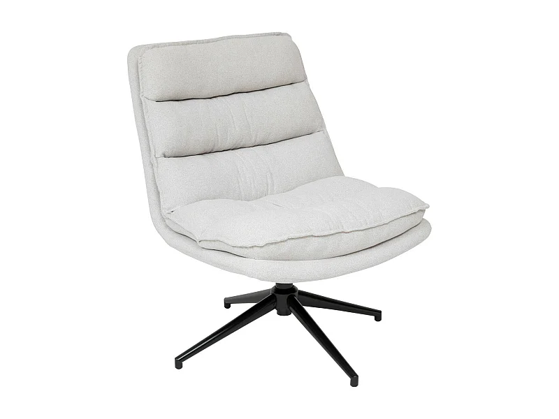 Fauteuil pivotant en Tissu Beige Lin et pied en Acier