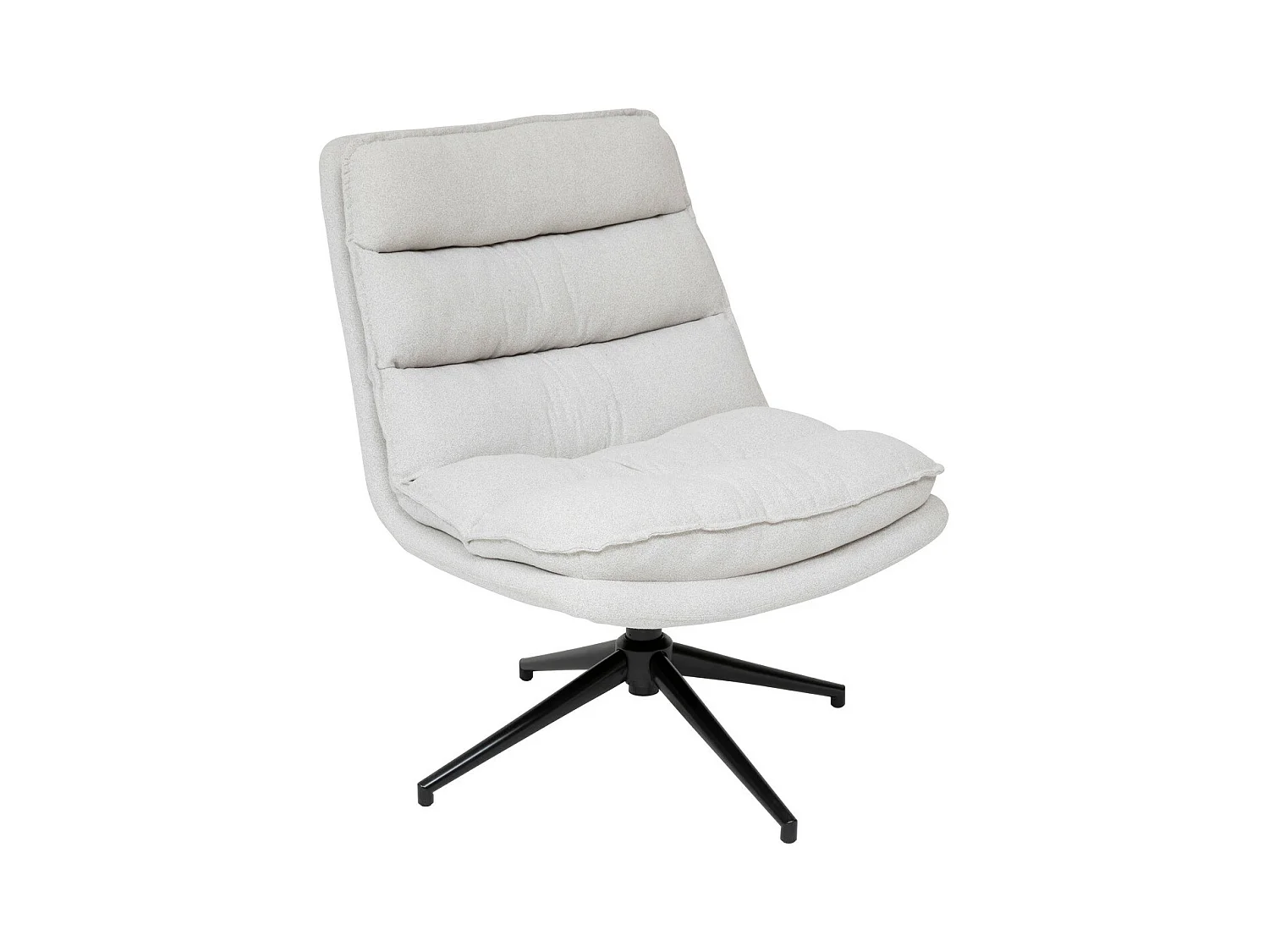 Fauteuil pivotant en Tissu Beige Lin et pied en Acier