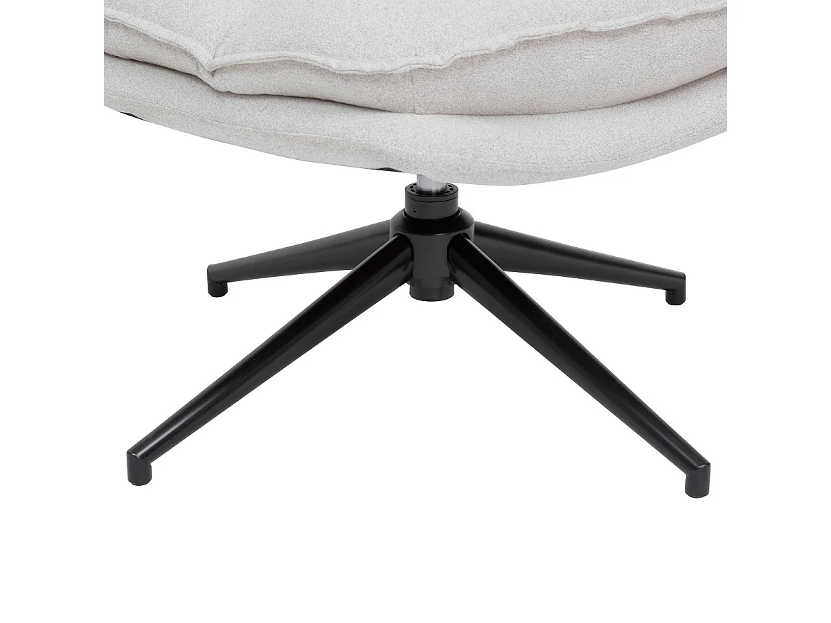 Fauteuil pivotant en Tissu Beige Lin et pied en Acier