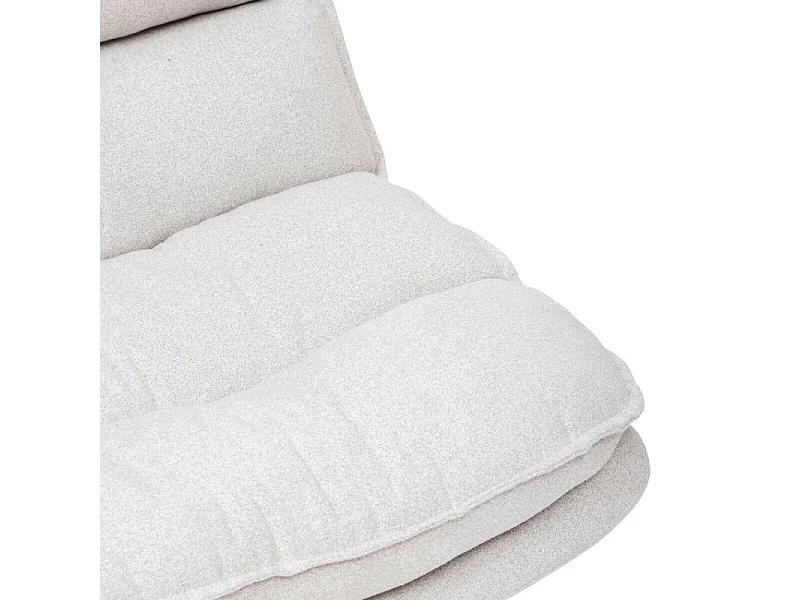 Fauteuil pivotant en Tissu Beige Lin et pied en Acier