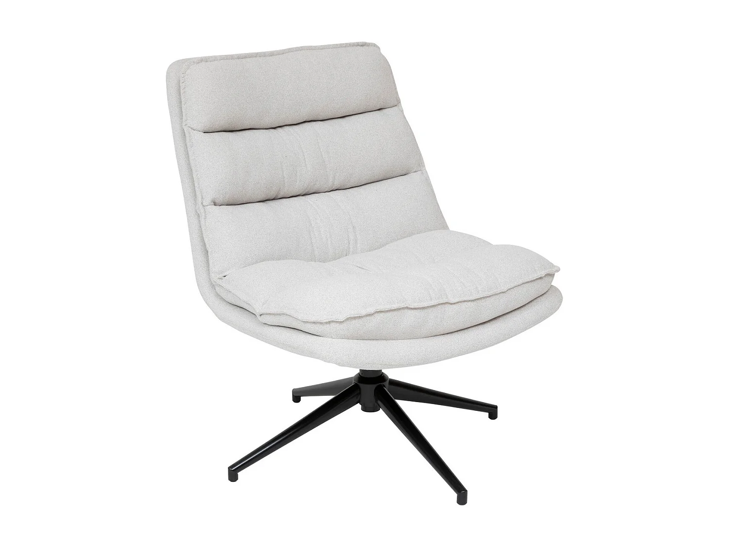 Fauteuil pivotant en Tissu Beige Lin et pied en Acier