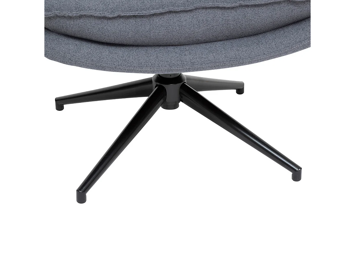 Fauteuil pivotant en Tissu Gris et pied en Acier