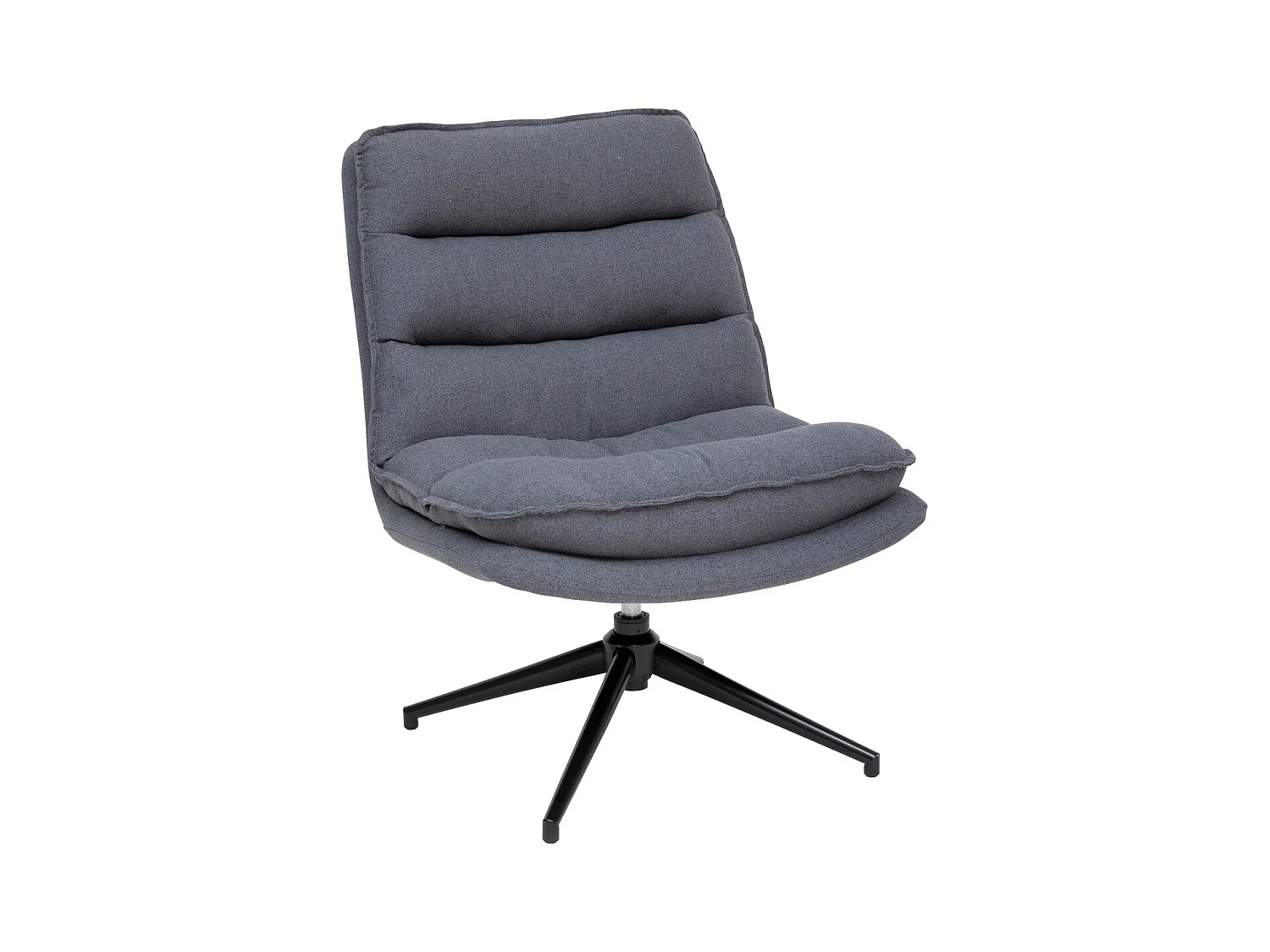 Fauteuil pivotant en Tissu Gris et pied en Acier