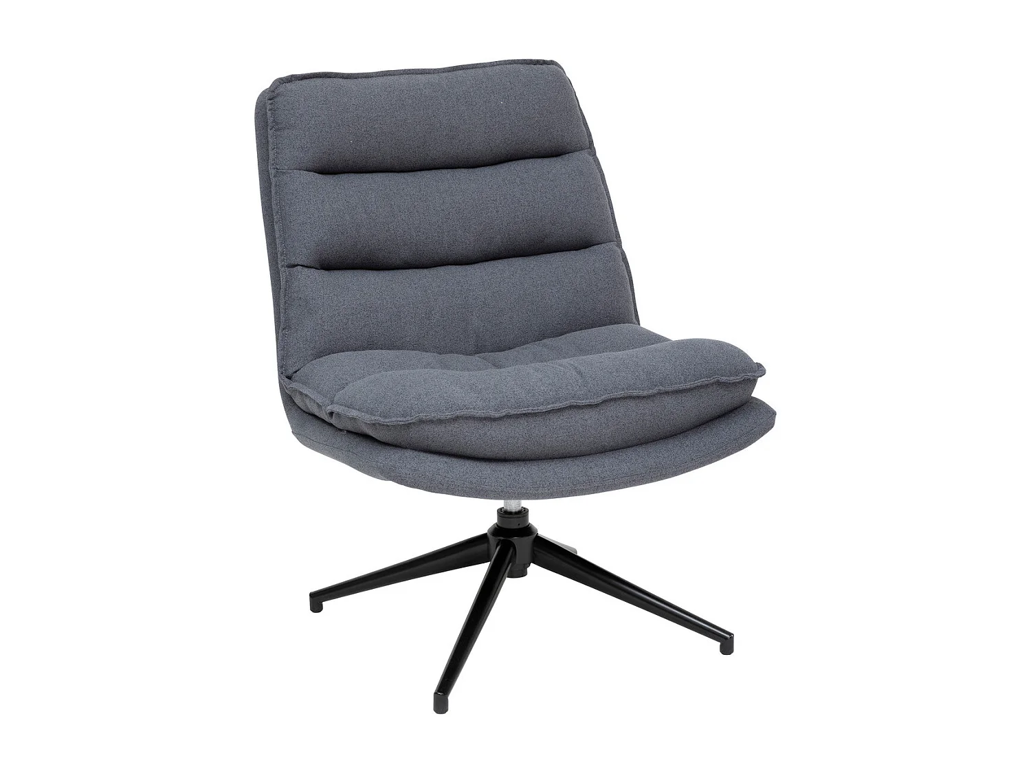 Fauteuil pivotant en Tissu Gris et pied en Acier