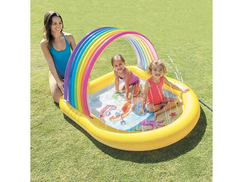 Piscinette fontaine arc en ciel Intex
