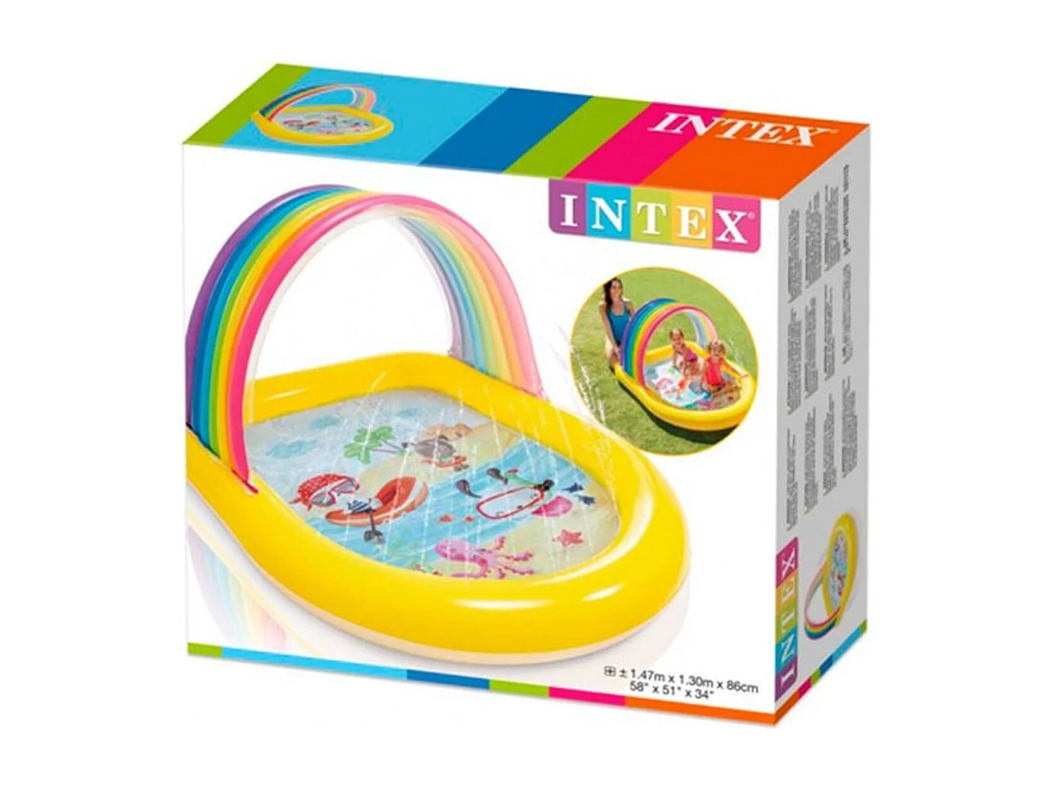 Piscinette fontaine arc en ciel Intex