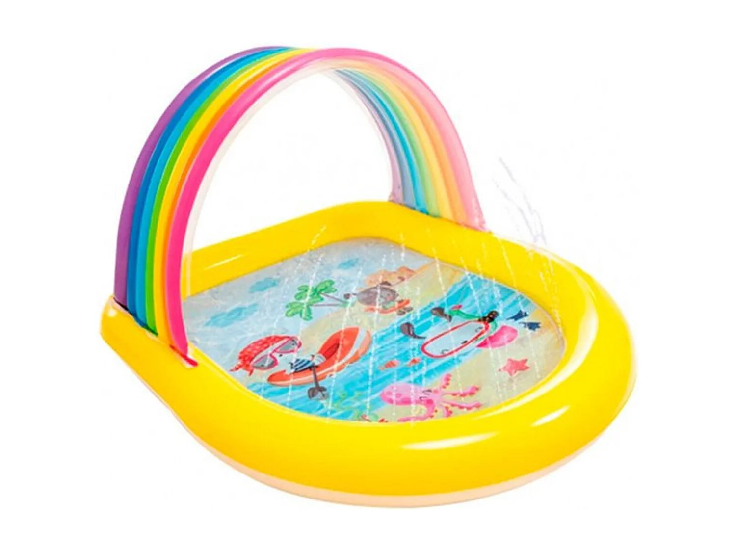 Piscina ducha Intex arcoíris 84L 86x130x147 cm