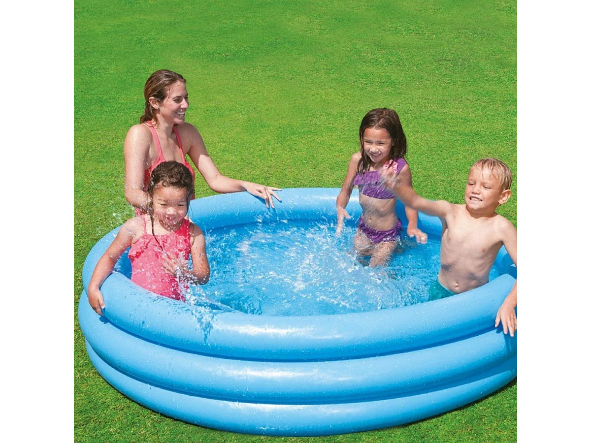 Piscine Gonflable Ronde "Cristal" 168cm Bleu