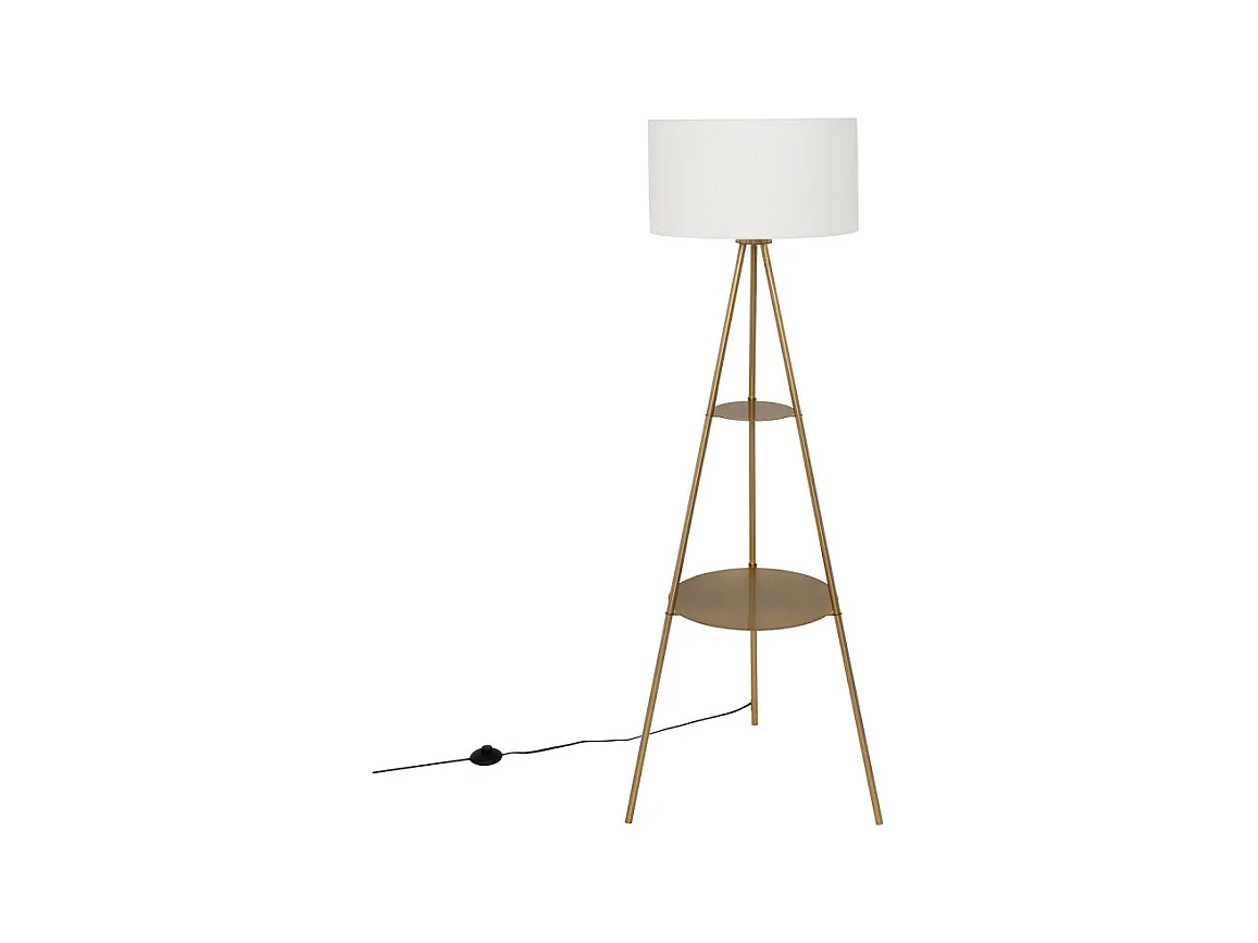 Lampadaire Trépied en Métal "Arthus" 163cm Doré