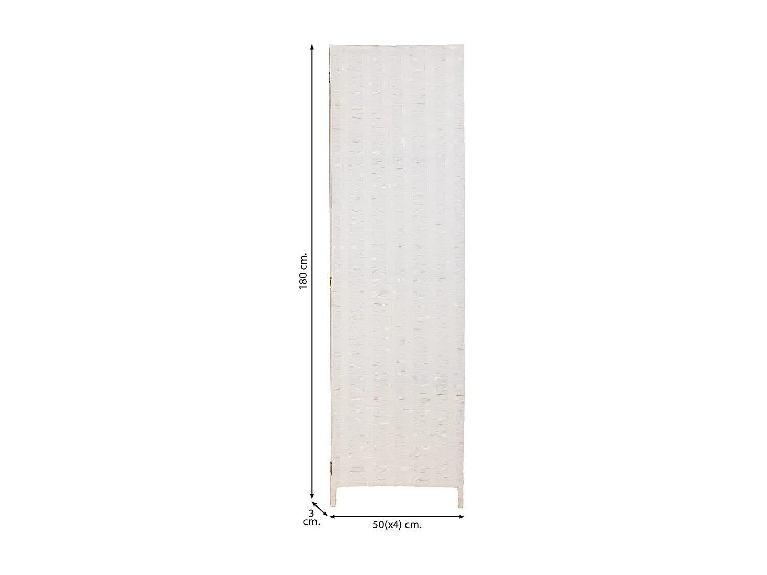 Paravent aus geflochtenem Papier mit 4 Paneelen, 50(x4)x3x180H cm