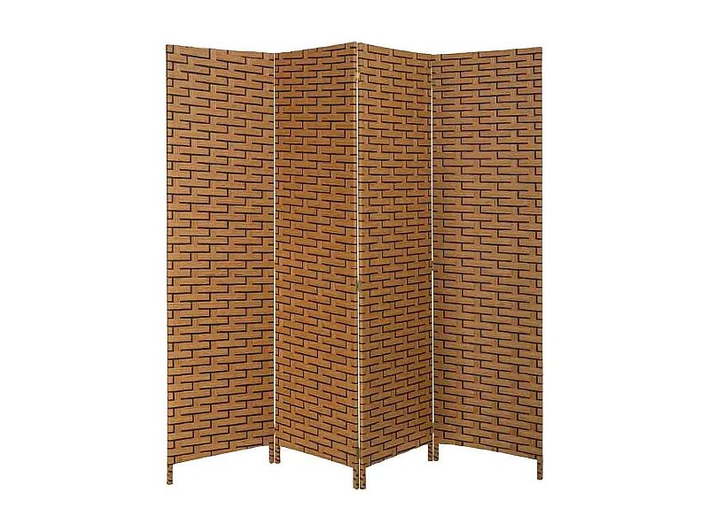 Paravent aus geflochtenem Papier mit 4 Paneelen, 50(x4)x3x180H cm
