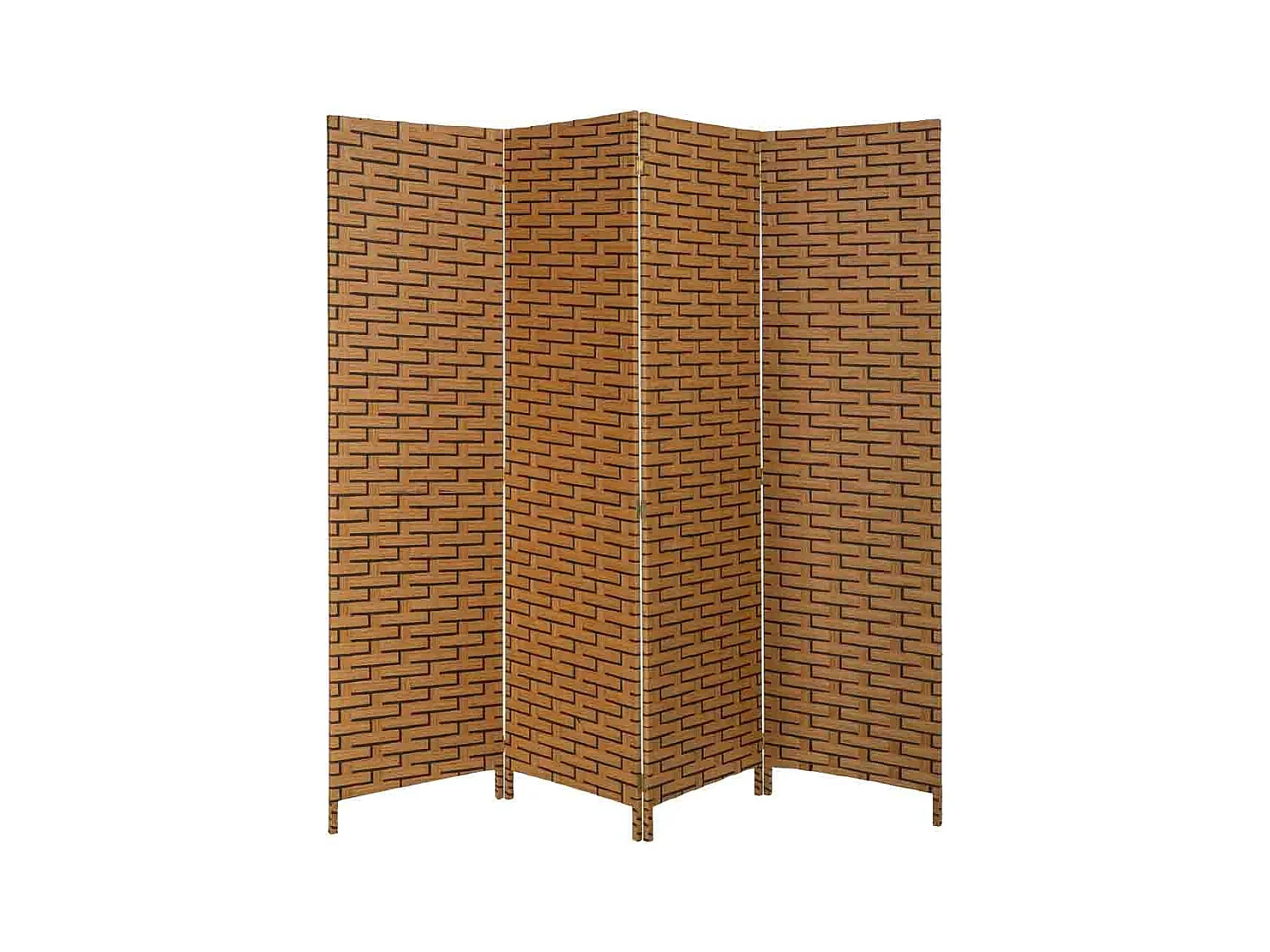 Paravent aus geflochtenem Papier mit 4 Paneelen, 50(x4)x3x180H cm