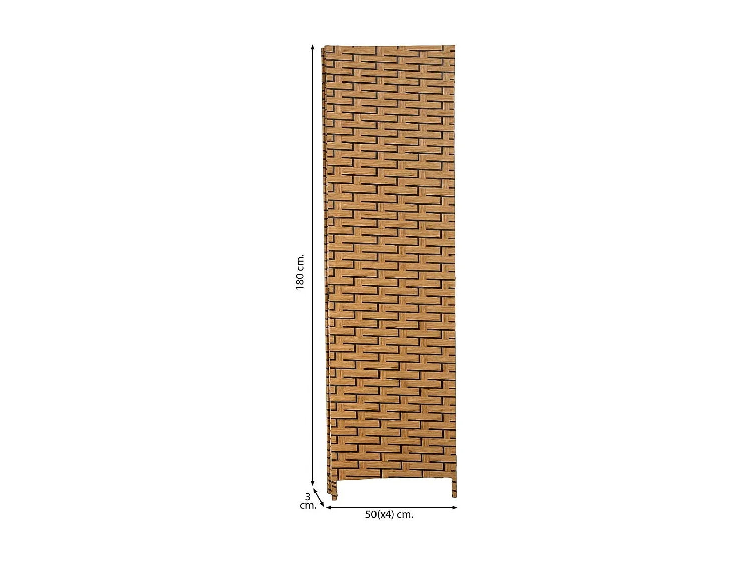 Paravento in carta intrecciata 4 pannelli 50(x4)x3x180h cm