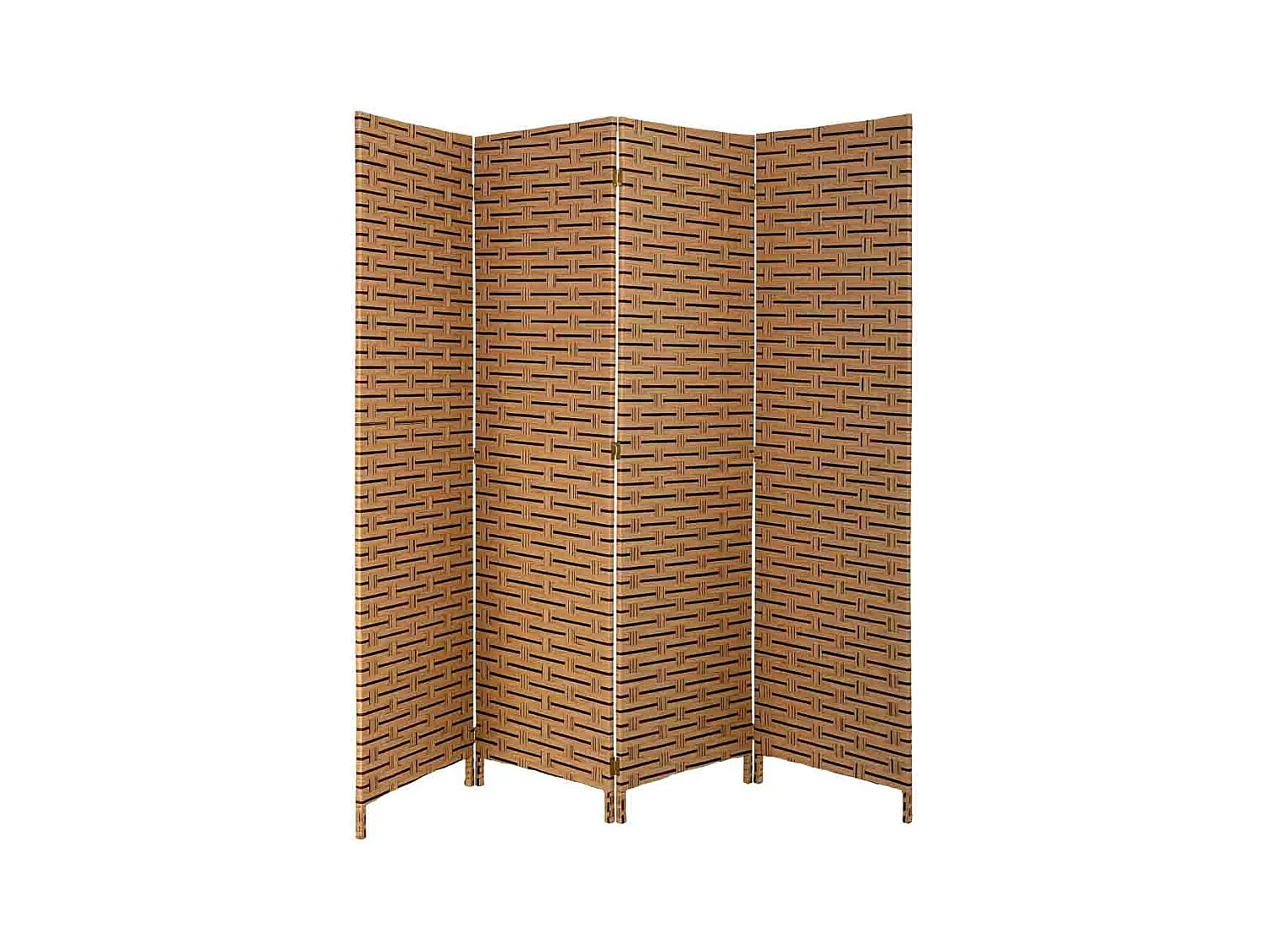 Paravent aus geflochtenem Papier mit 4 Paneelen, 50(x4)x3x180H cm