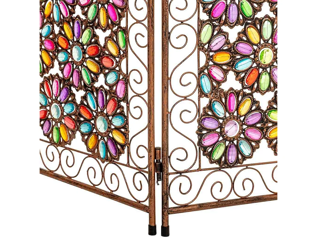 Biombo de metal y cristal acrilico de colores 120x3x172