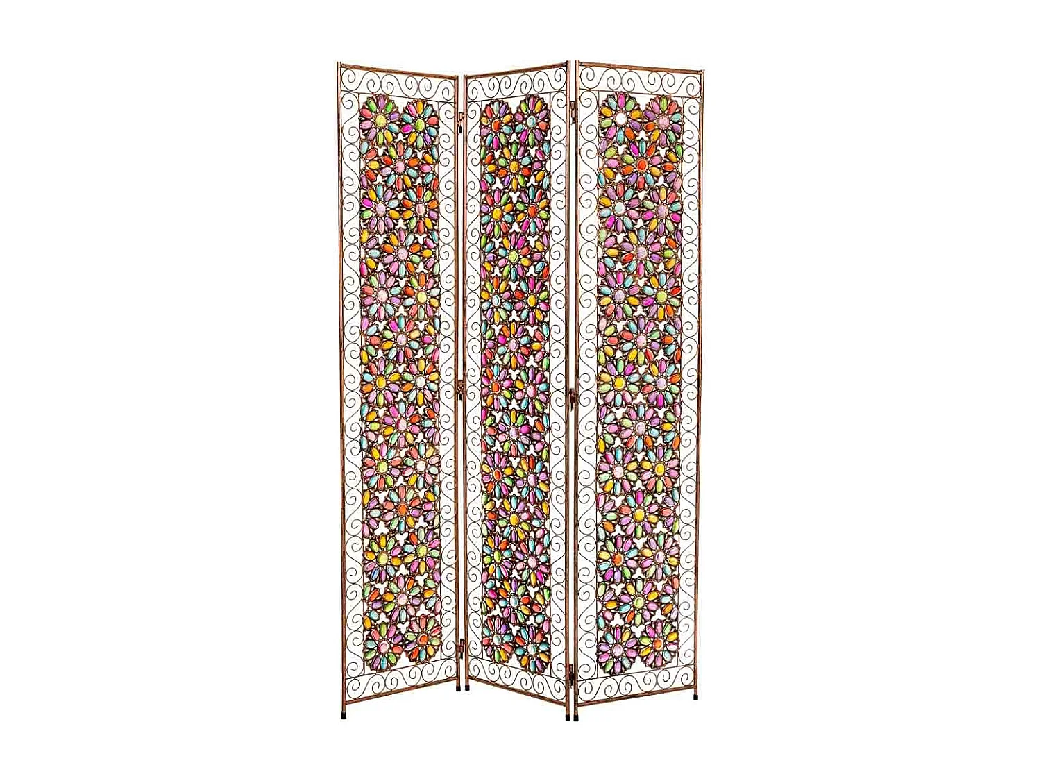 Biombo de metal y cristal acrilico de colores 120x3x172