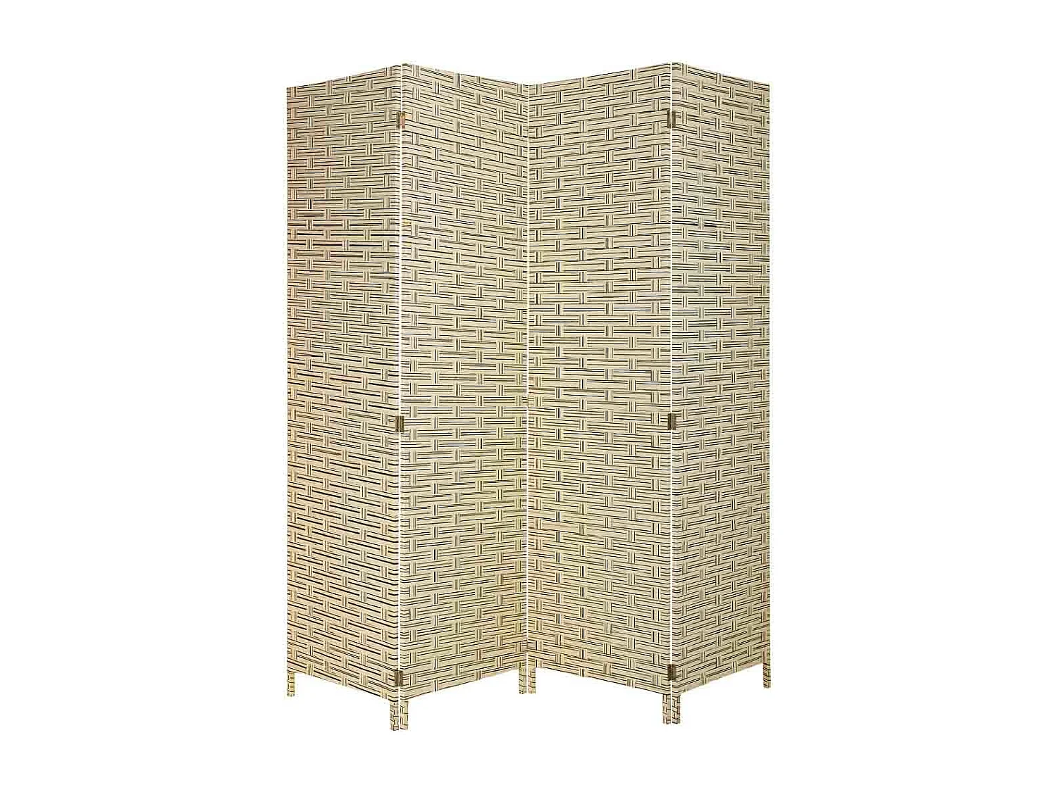 Paravent aus geflochtenem Papier mit 4 Paneelen, 50(x4)x3x180H cm