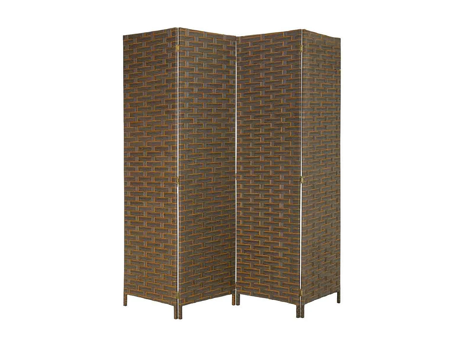 Paravent aus geflochtenem Papier mit 4 Paneelen, 50(x4)x3x180H cm