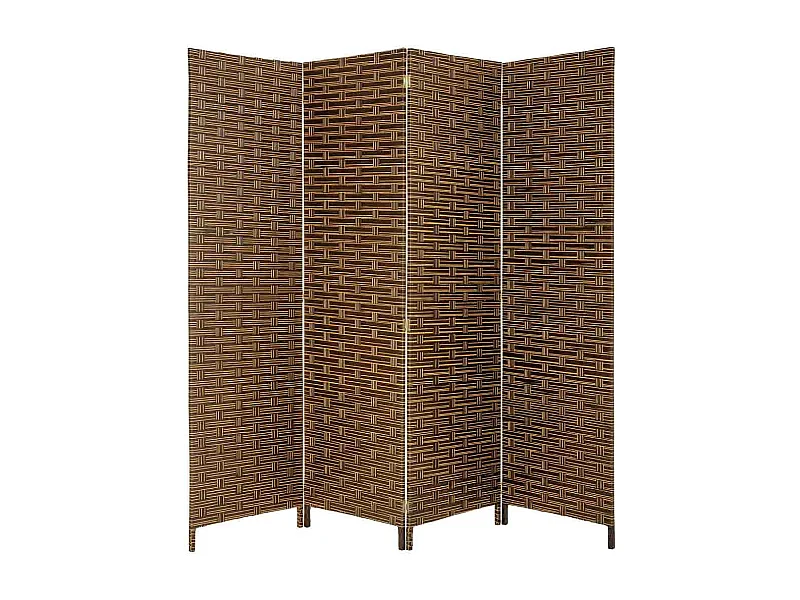 Paravent aus geflochtenem Papier mit 4 Paneelen, 50(x4)x3x180H cm