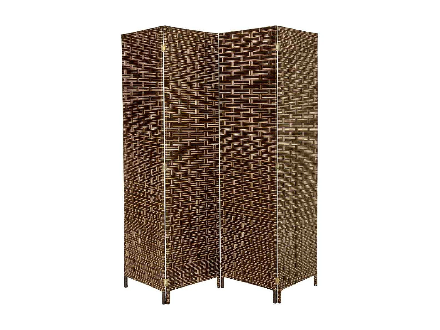 Biombo de papel trançado com 4 painéis 50(x4)x3x180h cm