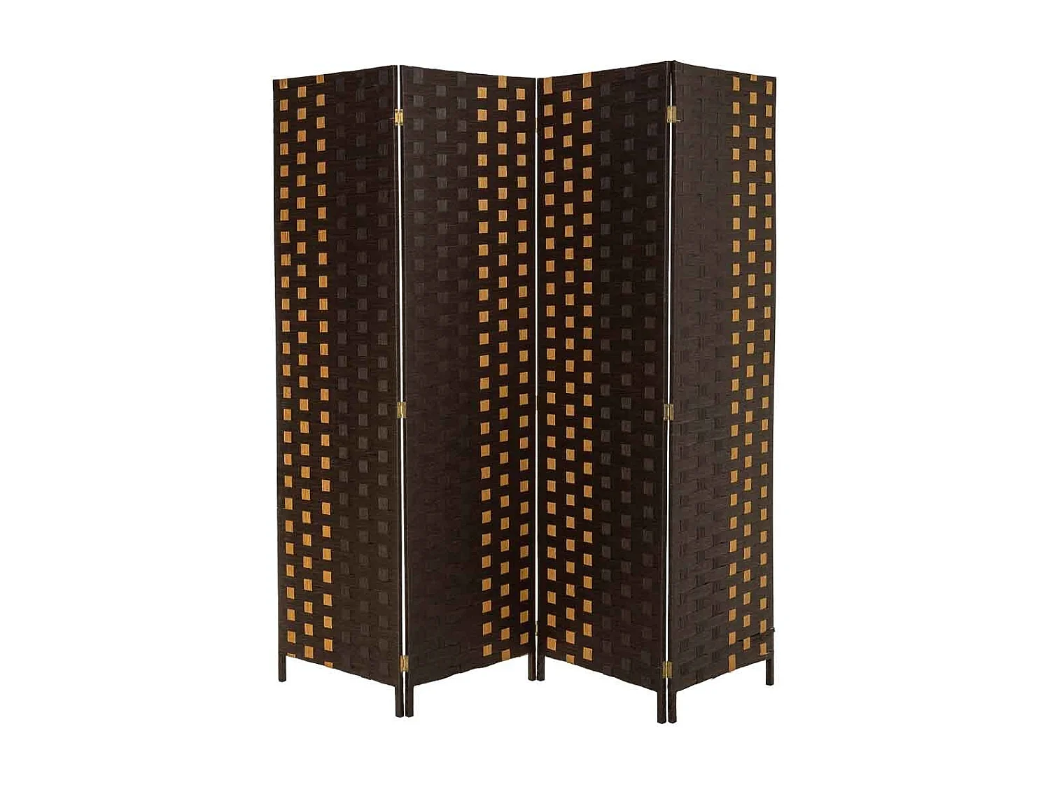 Paravent aus geflochtenem Papier mit 4 Paneelen, 50(x4)x3x180H cm