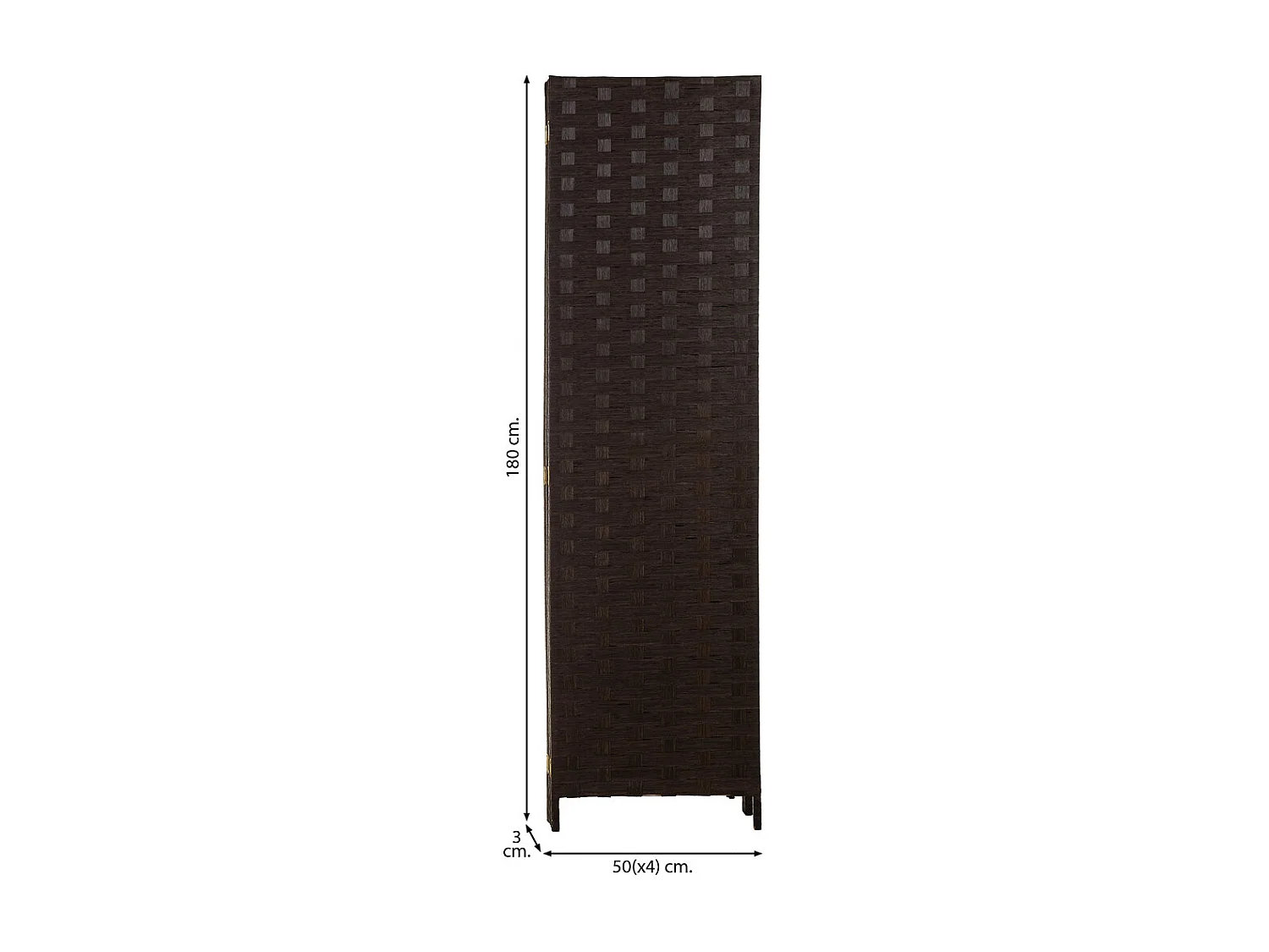 Biombo de papel trançado com 4 painéis 50(x4)x3x180h cm