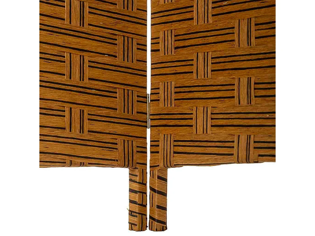 Paravent aus geflochtenem Papier mit 4 Paneelen, 50(x4)x3x180H cm