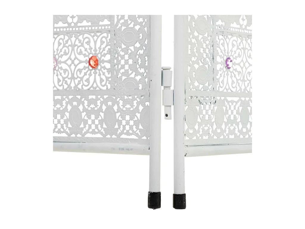 Paravent aus weißem Metall und farbigem Acrylglas 160x3x172