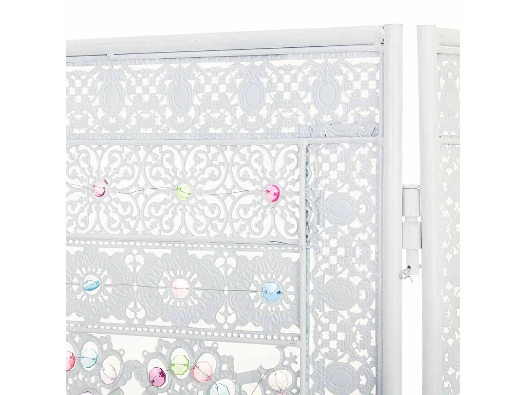 Paravent aus weißem Metall und farbigem Acrylglas 160x3x172