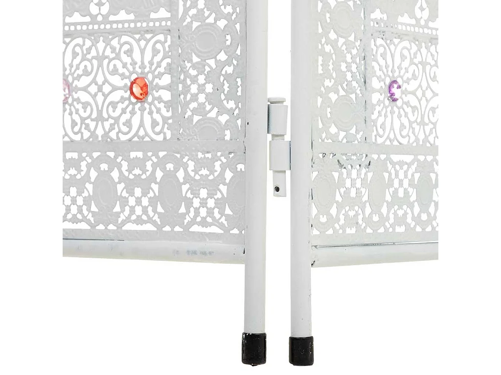 Biombo de metal branco e acrílico colorido 160x3x172