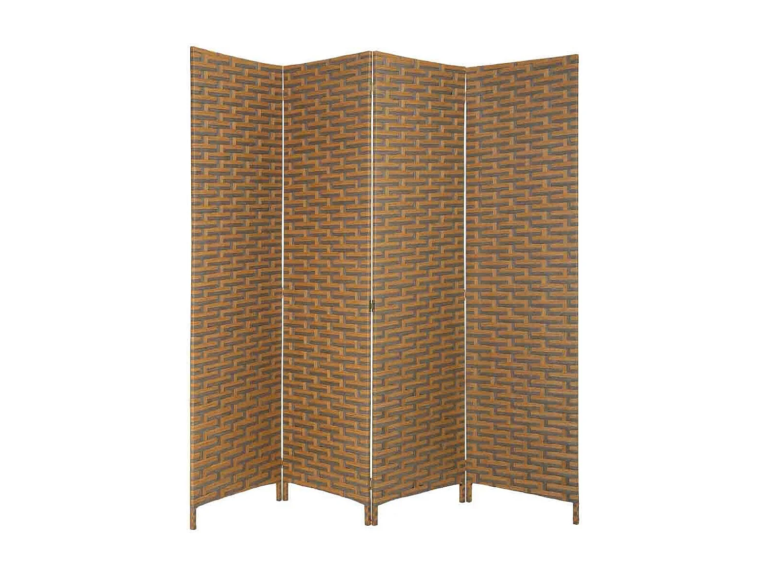Paravent aus geflochtenem Papier mit 4 Paneelen 50(x4)x3x180